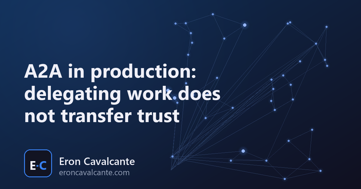 A2A in production: delegating work does not transfer trust