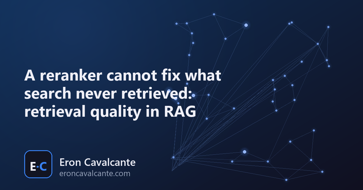 A reranker cannot fix what search never retrieved: retrieval quality in RAG